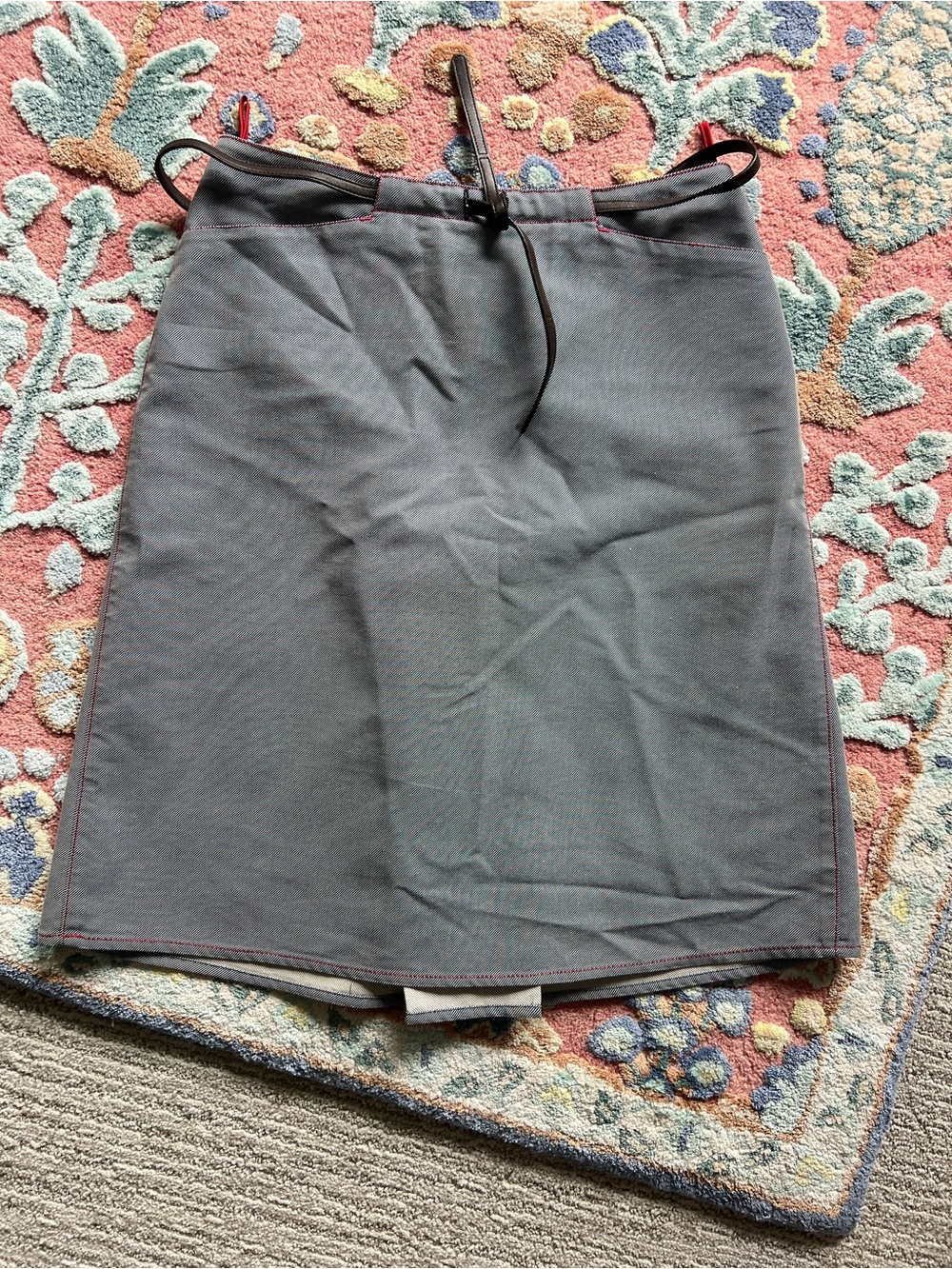 Prada Pencil Skirt with Red Topstitching